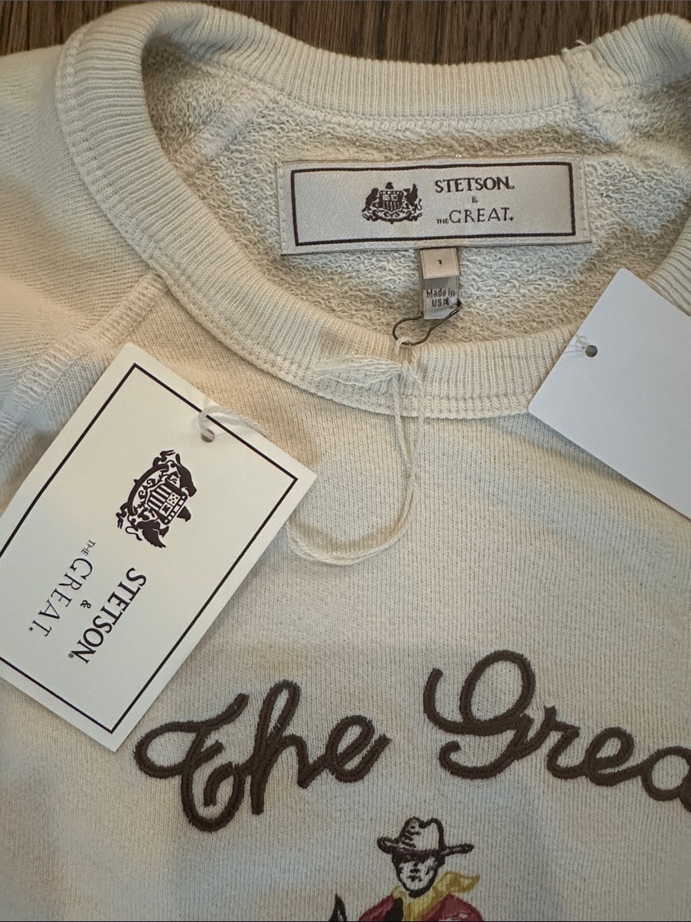 NWT The Great & Stetson The College Sweatshirt - Picture 7 of 7